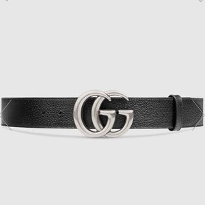 Women’s Leather Gucci Belt with Double G buckle